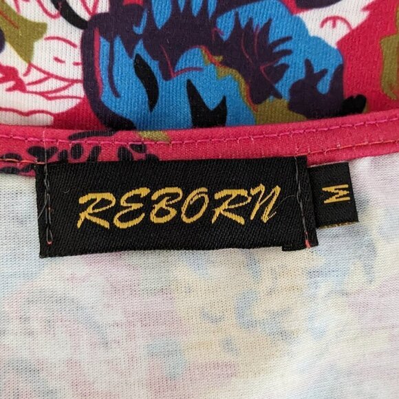 Women's REBORN Pink Floral Sleeveless Mini Tank Dress; Size M - Picture 4 of 6